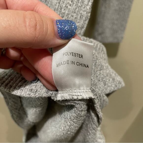 LF Rumor Boutique Long Sleeve Mock Neck Mesh Dress Grey Size Medium - Picture 8 of 8